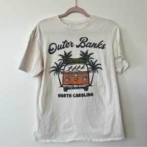 Outer Banks North Carolina Graphic Tee - Cream with Orange Van - Size Medium